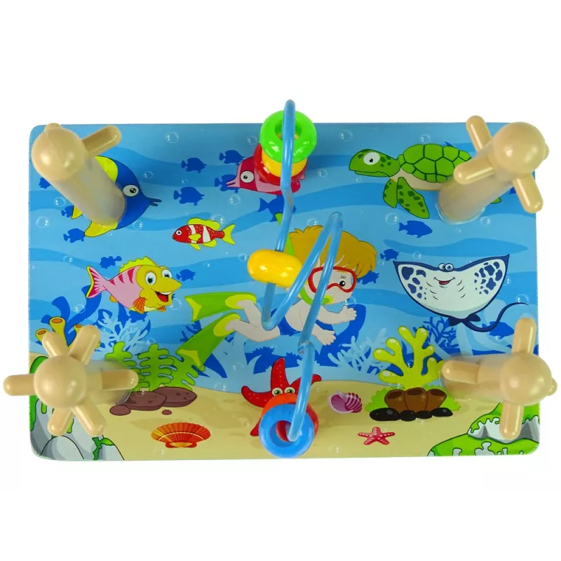 LEAN TOYS Clasificador de bloques de madera Sea World cuentas educativas