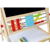 LEAN TOYS Pizarra de madera con ábaco, reloj, números e imán