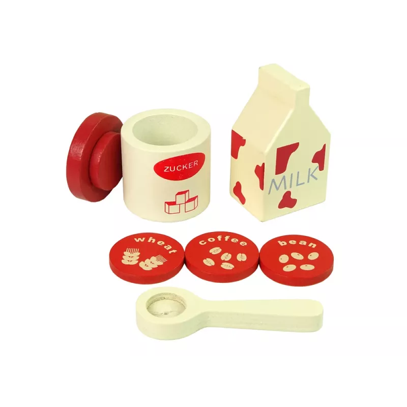 LEAN TOYS Accesorio de cafetera de madera cocina niños