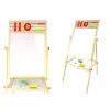 LEAN TOYS Pizarra didáctica de madera 2en1 magnética y de tiza con accesorios mesa de contar multiplicación alfabeto