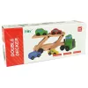 LEAN TOYS Camión de madera verde con bloques de construcción