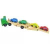 LEAN TOYS Camión de madera verde con bloques de construcción