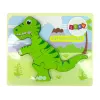 LEAN TOYS Puzzle de madera dinosaurio isanosaurio verde