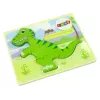 LEAN TOYS Puzzle de madera dinosaurio isanosaurio verde