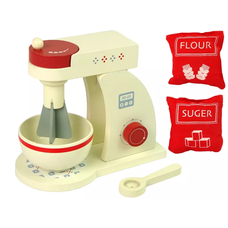 LEAN TOYS Accesorio de robot batidora de cocina de madera para niños