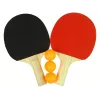 LEAN TOYS Palas de ping-pong de madera con 3 bolas y bolsa
