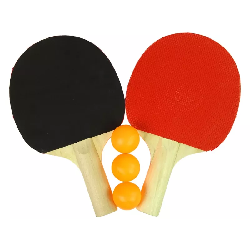 LEAN TOYS Palas de ping-pong de madera con 3 bolas y bolsa