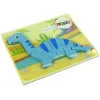 LEAN TOYS Puzzle de madera dinosaurio braquiosaurio azul