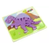 LEAN TOYS Puzzle de madera dinosaurio coritosaurio rosa espinosaurio morado