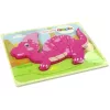 LEAN TOYS Puzzle de madera dinosaurio coritosaurio rosa espinosaurio morado