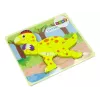 LEAN TOYS Puzzle de madera dinosaurio estegosaurio amarillo