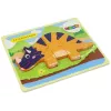 LEAN TOYS Puzzle de madera dinosaurio triceratops anquilosaurio naranja