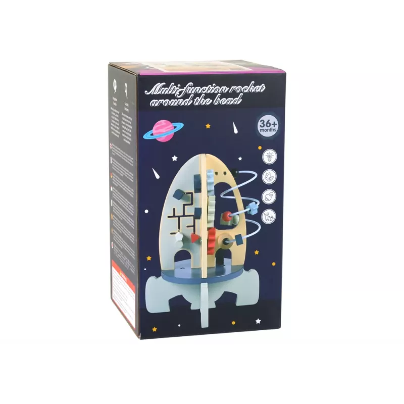 LEAN TOYS Mazo de madera con cuentas y engranajes de aprendizaje