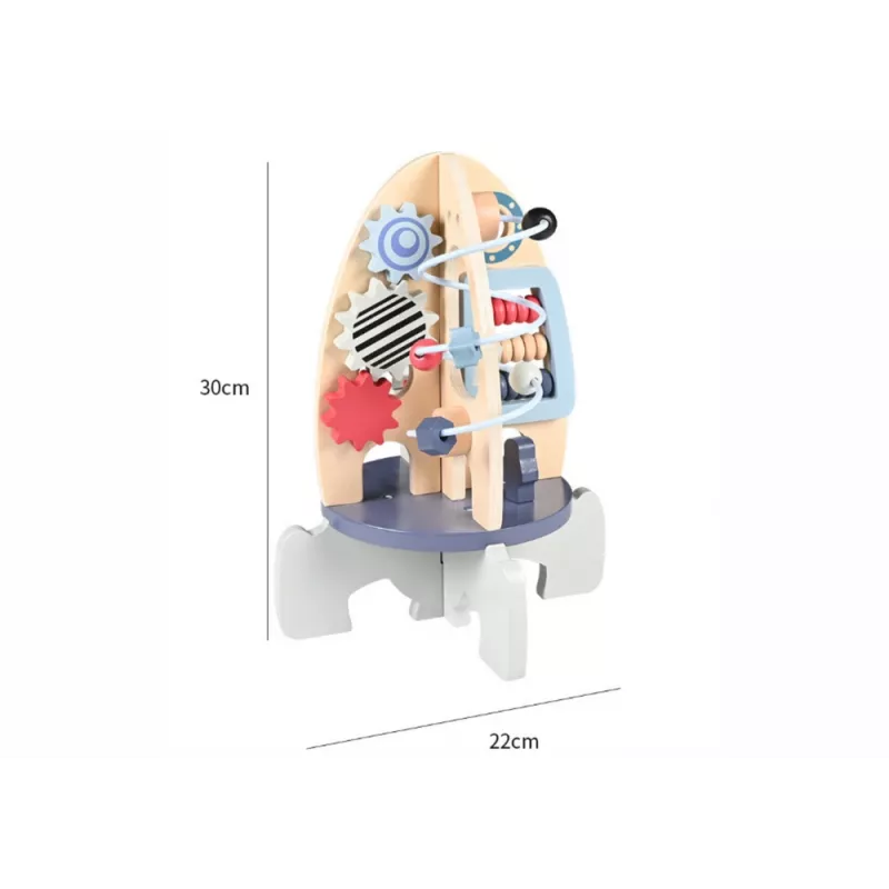 LEAN TOYS Mazo de madera con cuentas y engranajes de aprendizaje