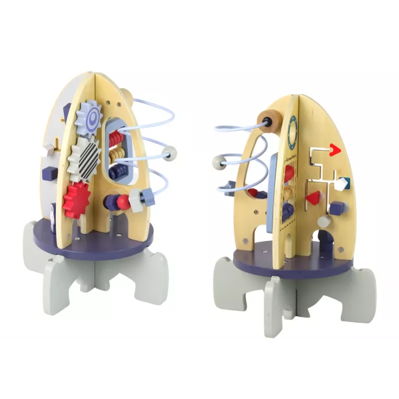 LEAN TOYS Mazo de madera con cuentas y engranajes de aprendizaje