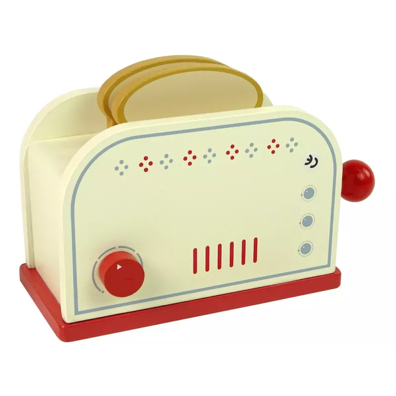 LEAN TOYS Accesorio de tostadora de madera cocina de desayuno niños