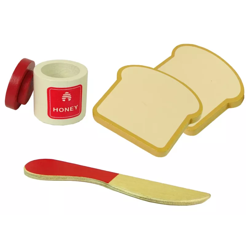 LEAN TOYS Accesorio de tostadora de madera cocina de desayuno niños