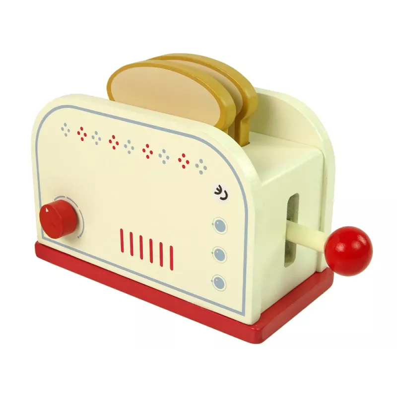 LEAN TOYS Accesorio de tostadora de madera cocina de desayuno niños