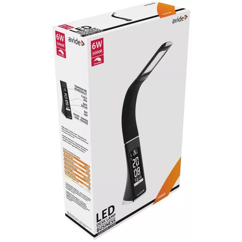 Avide lámpara de escritorio LED Business Calendar negro 6W