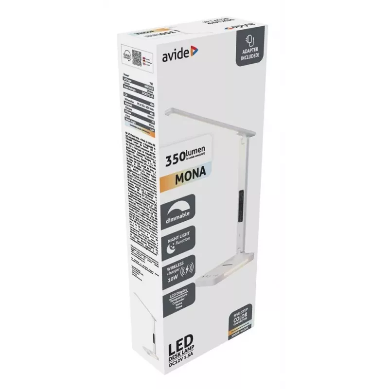 Avide Lámpara de escritorio LED con cargador de móvil 7W 350lm
