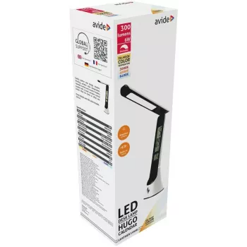 Avide Lámpara de mesa LED Hugo negro/blanco 6W calendario