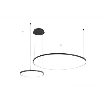 Sibiu 2023193-2-BK Lámpara colgante LED, 2 pantallas redondas, 4000 K, negro