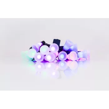 Guirnalda de luces LED con campanillas, 20 LED blanco cálido, 2,5 m, a pilas, dorado