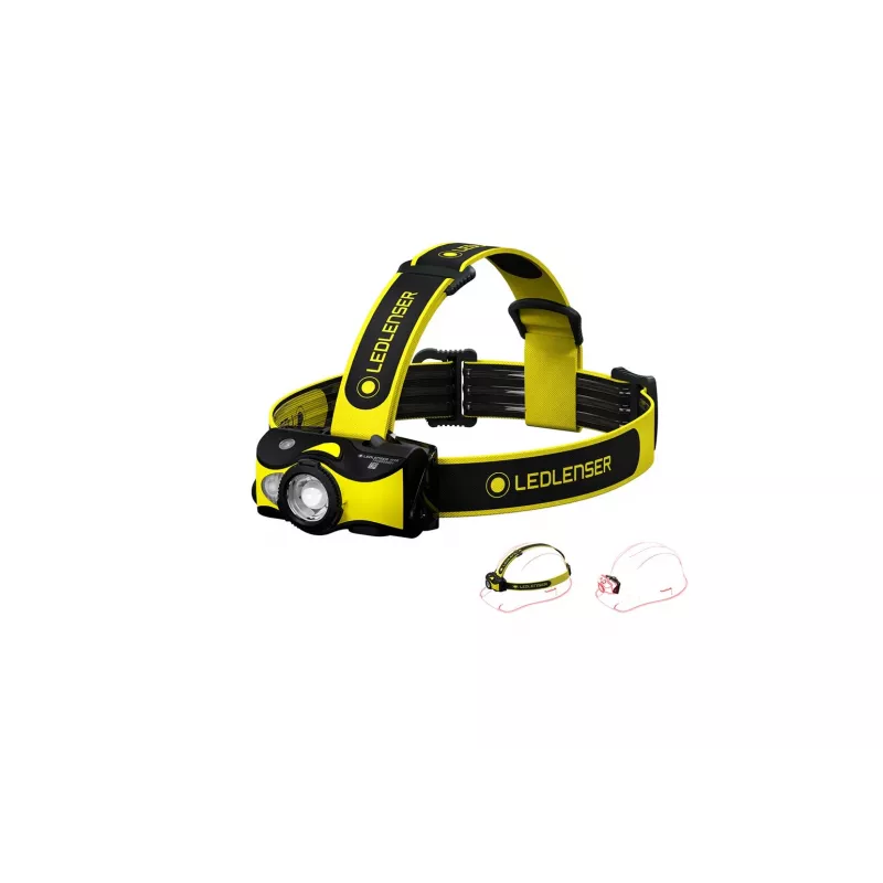 Linterna frontal LED recargable Ledlenser iH9R, negro/amarillo, 600 lm, IP54
