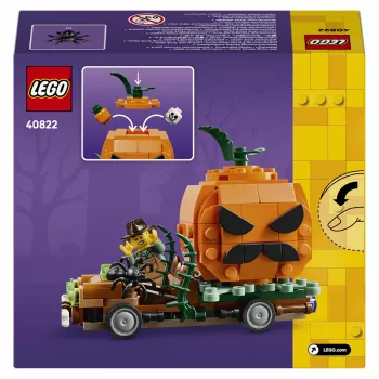 LEGO 40822 Jack-O'-Lantern Pickup Truck set de construcción – 200 piezas, minifigura de espantapájaros, modelo decorativo de Halloween