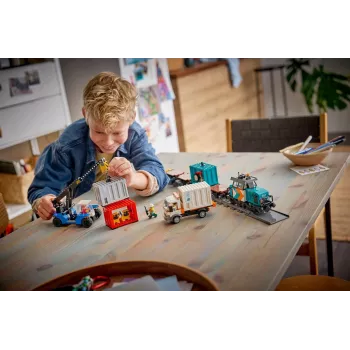LEGO City 60509 tren de carga del puerto con grúa y camión