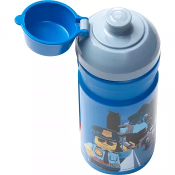 LEGO City Botella 390 ml azul con boquilla de silicona suave y tapa semitransparente, PP/silicona, 1 unidad (40561735)
