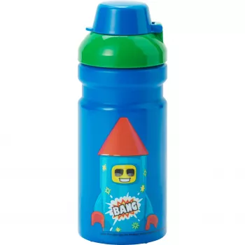 LEGO botella FIREWORK GUY, 390 ml, azul, boquilla de silicona con tapa semitransparente, PP/silicona, 1 ud. (40560800)