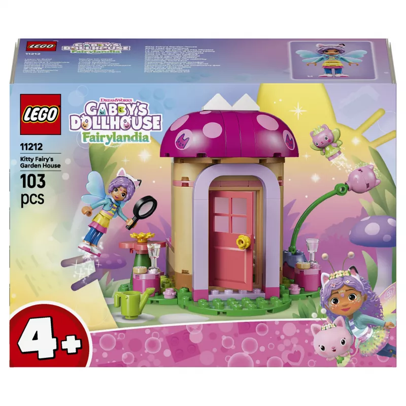 Casa de muñecas de Gabby: casita de hadas de Kitty 11212, set de construcción LEGO para niños a partir de 4 años (130 piezas)