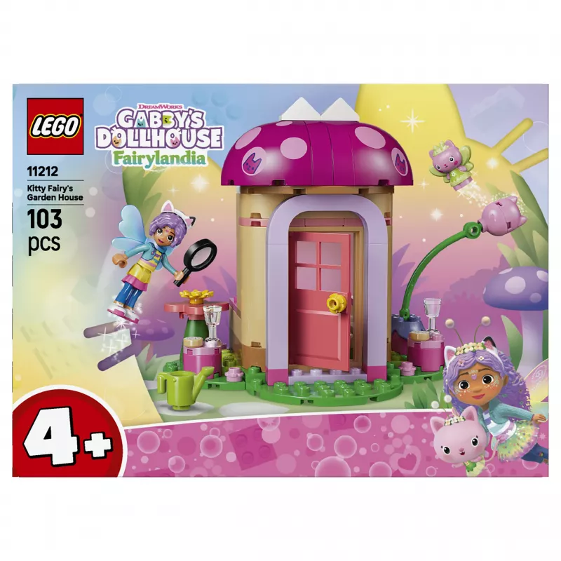 Casa de muñecas de Gabby: casita de hadas de Kitty 11212, set de construcción LEGO para niños a partir de 4 años (130 piezas)