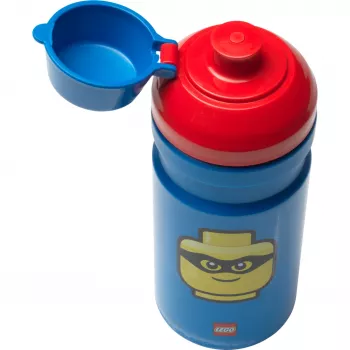 LEGO Iconic botella 390 ml azul con boquilla de silicona y tapa semitransparente