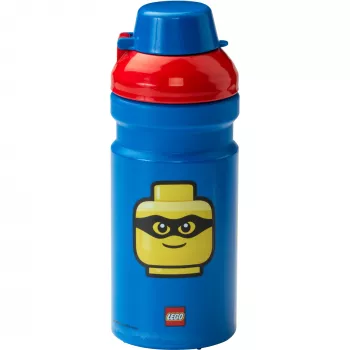 LEGO Iconic botella 390 ml azul con boquilla de silicona y tapa semitransparente