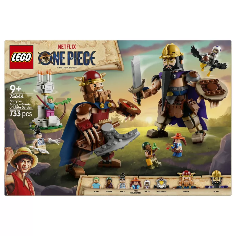 LEGO One Piece 75644 Dorry vs. Brogy – Giants of Little Garden set de construcción (1500 piezas, 3 minifiguras, a partir de 10 años)