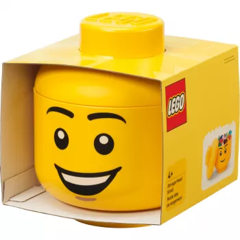 LEGO Storage Head Happy Boy pequeño amarillo 2 litros