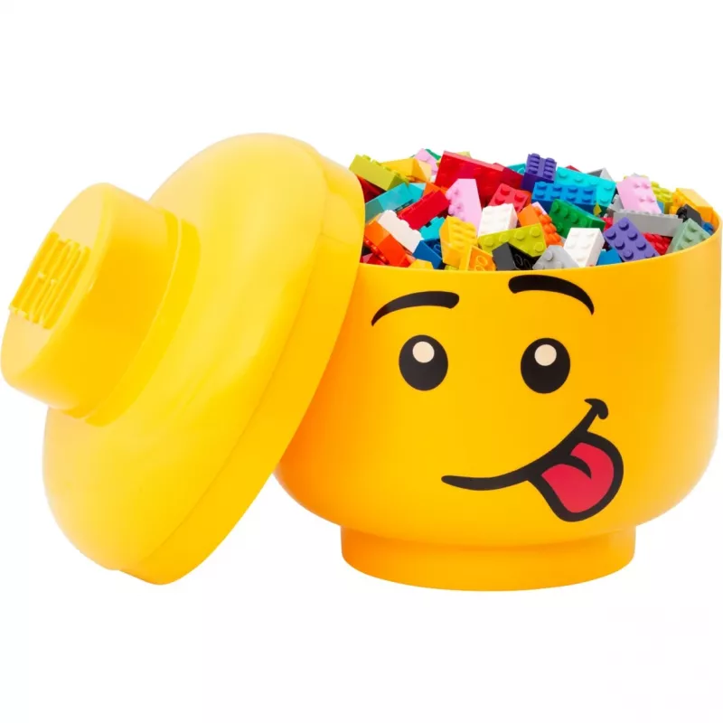 LEGO Storage Head Silly Large Yellow 8.5L recipiente de almacenamiento cabeza de minifigura