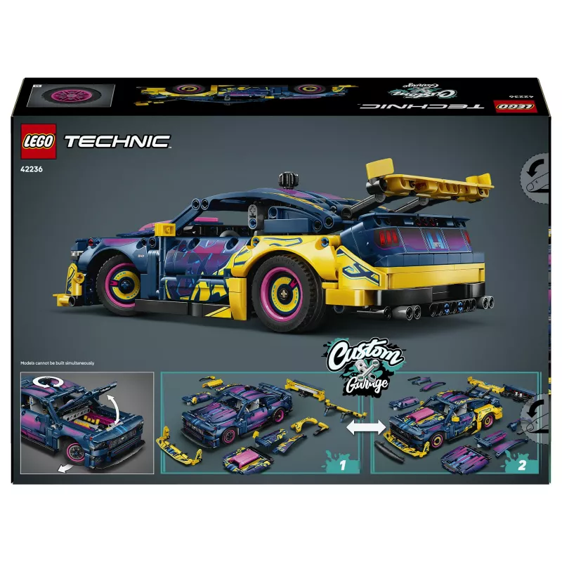 LEGO Technic 42236 Ford Mustang GT taller de tuning, set de construcción de coche, 973 piezas, motor de pistones V8, 10+ años