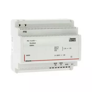 Legrand BTicino 346050 fuente de alimentación para carril DIN con adaptador de vídeo – 27V DC 600mA, 6TE