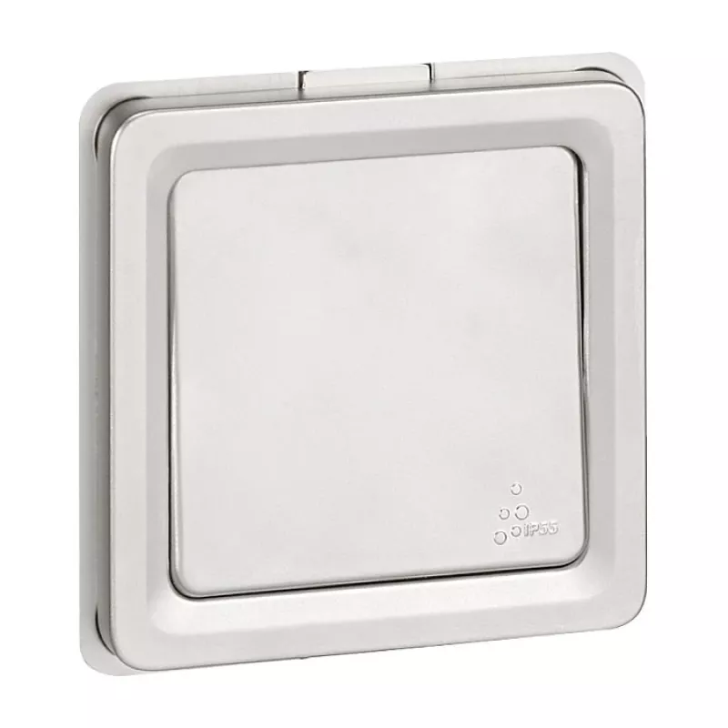 Interruptor y conmutador universal Legrand Soliroc 077811, 1 polo, 10AX, 250V, IP55, IK10, gris