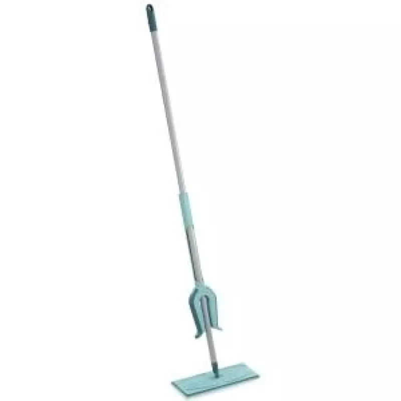 LEIFHEIT Picobello Micro Duo fregona con escurridor de palanca, cabezal de microfibra de 33 cm, mango de acero de 140 cm, verde/blanco