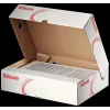 LEITZ 128004 caja de archivo A4 lomo 80 mm blanco/rojo cartón, pack de 25