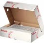 LEITZ 128004 caja de archivo A4 lomo 80 mm blanco/rojo cartón, pack de 25