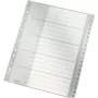 LEITZ 1284 Separadores A4 extranchos numerados 1-20, gris, 20 piezas, polipropileno, 0,12 mm, con portada etiquetable 1284-00