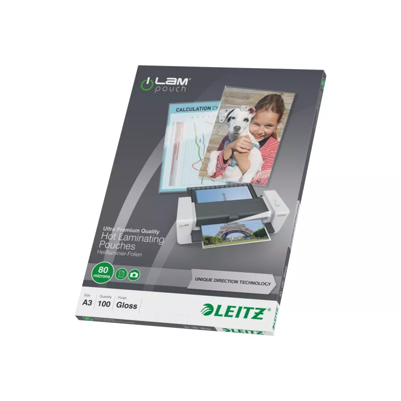 Leitz 7485-00-00 fundas de laminar A3, brillantes cristalinas, 125 micras, pack de 100