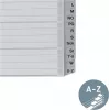 Leitz Índice alfabético A-Z, A4, pestañas de plástico gris sobre cartón de 250 g/m², 20 partes, perforación universal de 11 agujeros 1262-01-00