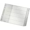 Leitz Índice alfabético A-Z, A4, pestañas de plástico gris sobre cartón de 250 g/m², 20 partes, perforación universal de 11 agujeros 1262-01-00