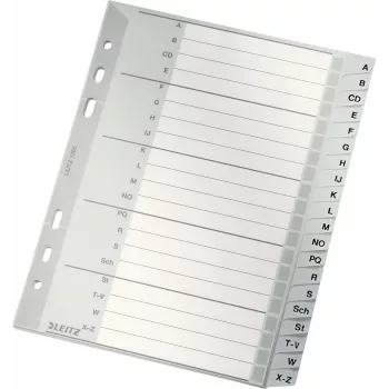LEITZ separador A-Z A5 de polipropileno 20 hojas gris con portada de cartón etiquetable 1265-00-00